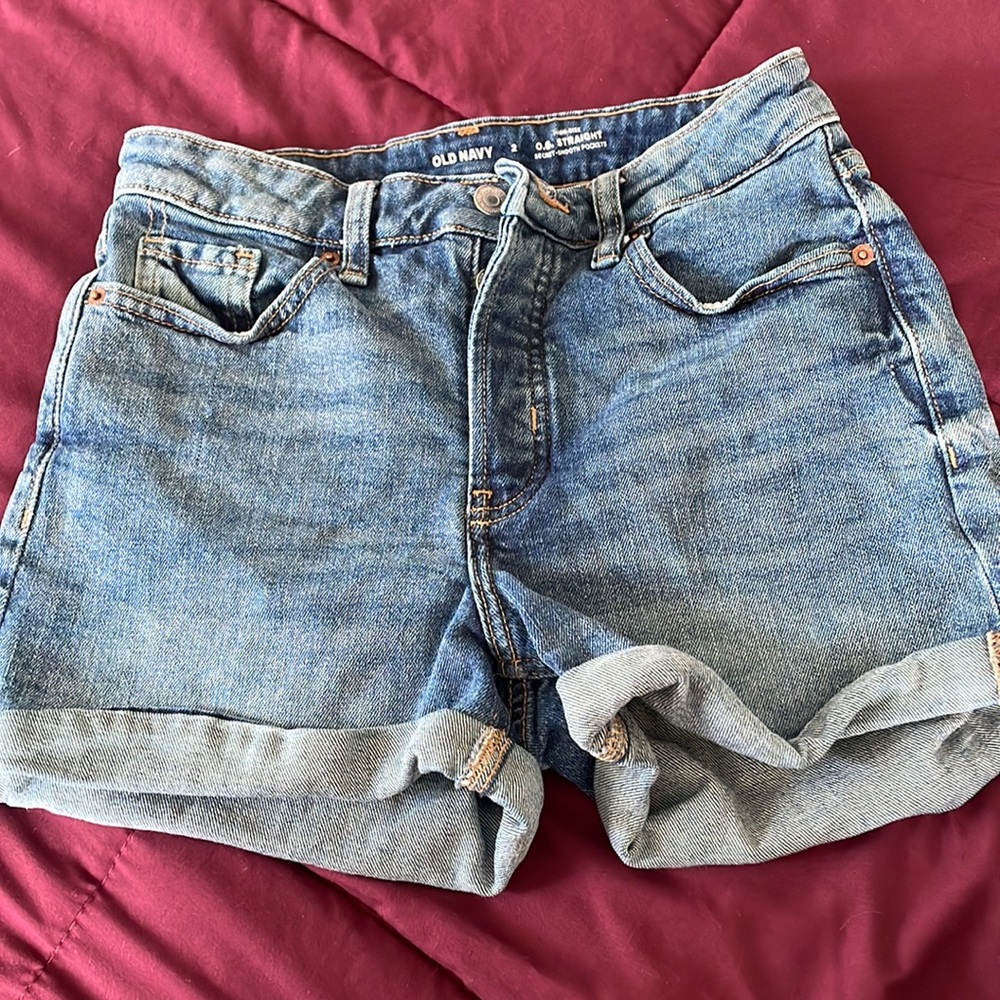 High rise jean mom shorts